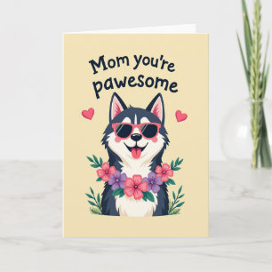 Coole Hundemutter-Tag-Blumenkarte Karte