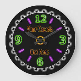 Coole Imitate auf Rädern Neon #2 (Personalisierte  Große Wanduhr