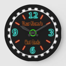 Coole Imitate des Rades Neon (Personalisiert) Große Wanduhr