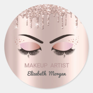 Coole Imitate Lashes, Rose Gold Tropfen, Makeup Runder Aufkleber