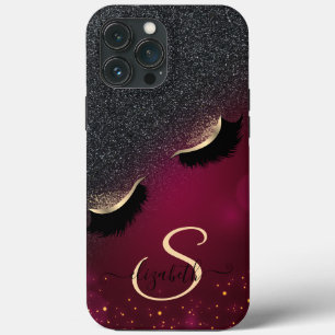 Coole Imitate Lashes Schwarzer Glitzer Rot Case-Mate iPhone Hülle