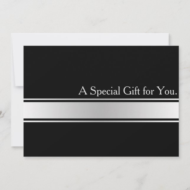 Coole Imitate Silver Strip Modernes Geschenkgutach (Vorderseite)