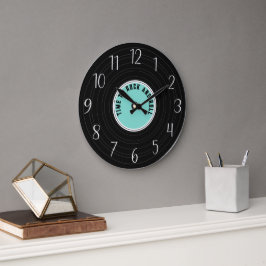 coole Imitate zeichnen Retrozeitpunkt-Rock-Rolle T Große Wanduhr