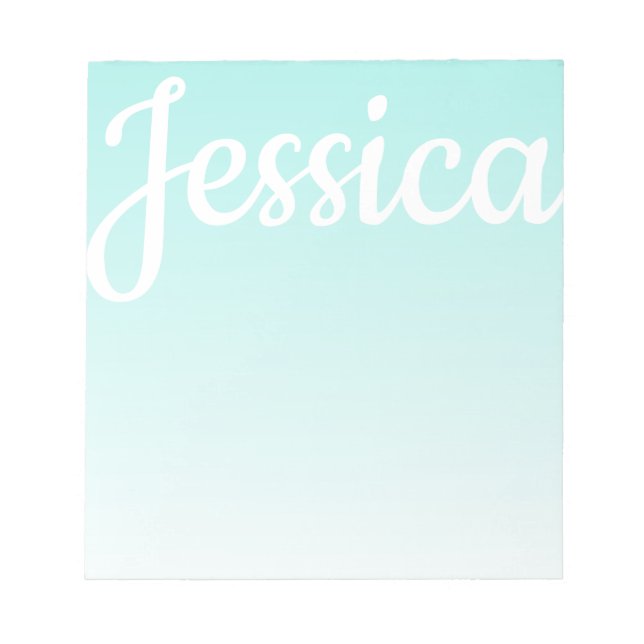 Coole, individuell anpassbare Aquamarine Schleife  Notizblock (Vorderseite)