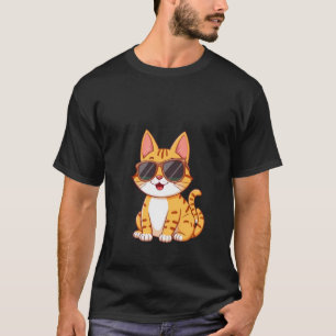 Coole Ingwerkatze Sonnenbrille Lustige Glückliche  T-Shirt