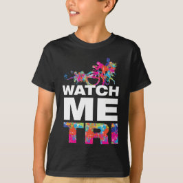 Coole inspirierende Triathlon farbenfrohe Paint Ki T-Shirt