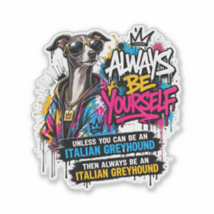  Coole Italian Greyhound Graffiti Streetwear Kunst Aufkleber