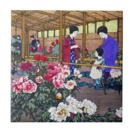 Coole japanische Blumengarten Fliese