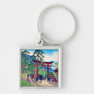 Coole japanische Gebirgstorustor-Leutelandschaft Schlüsselanhänger