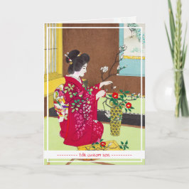 Coole japanische geisha Lady Maiko ikebana Karte