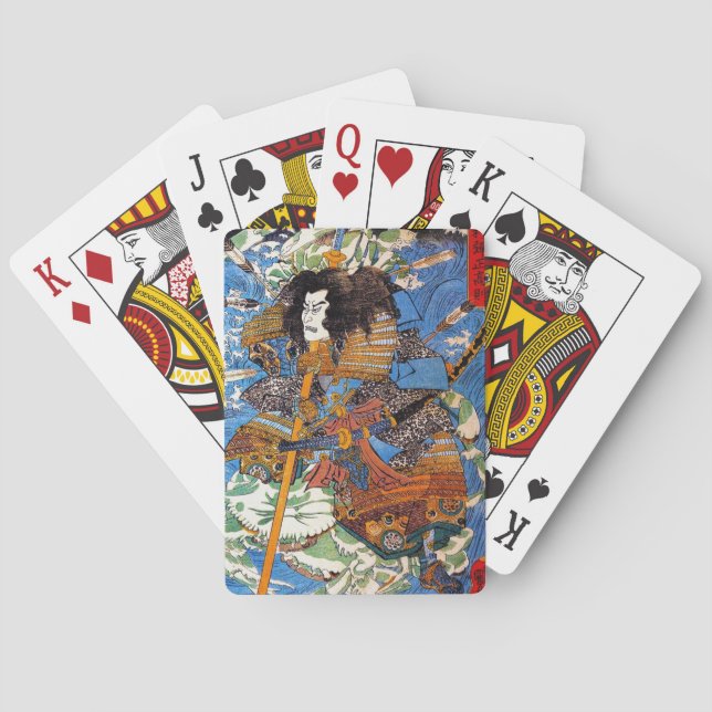 Coole japanische Legendäre Samurai Sanin Warrior A Spielkarten (Rückseite)