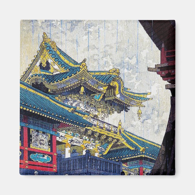 Coole japanische Shiro Kasamatsu Alte Schrein Kuns Magnet (Vorne)