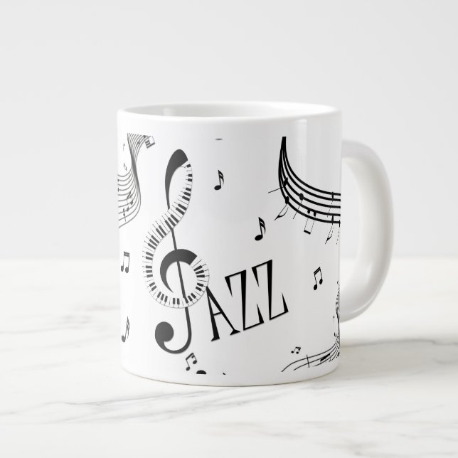 Coole Jazzmusik Jumbo-Tasse (Vorderseite Rechts)