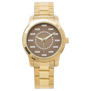 Coole "JETZT"-Uhr (braun) Armbanduhr