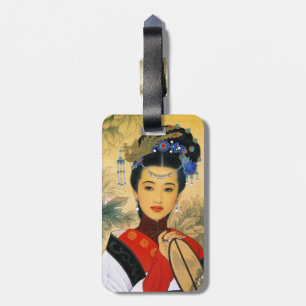 Coole junge schöne chinesische Kunst Prinzessin Gepäckanhänger