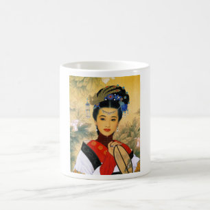 Coole junge schöne chinesische Kunst Prinzessin Kaffeetasse