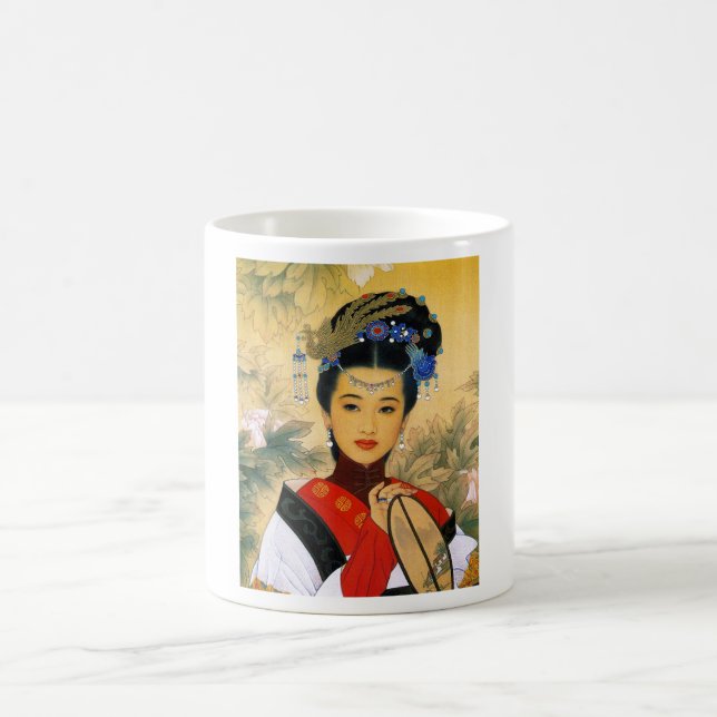 Coole junge schöne chinesische Kunst Prinzessin Kaffeetasse (Mittel)