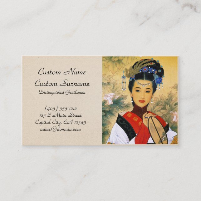 Coole junge schöne chinesische Kunst Prinzessin Visitenkarte (Vorderseite)