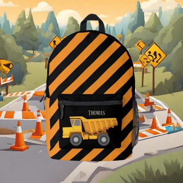 Coole Jungen Bauabschleppwagen Name Bedruckter Rucksack (Von Creator hochgeladen)