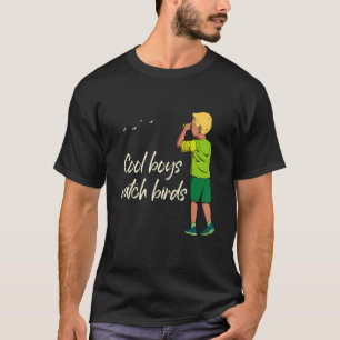 Coole Jungen beobachten Vogelbeobachtung T-Shirt