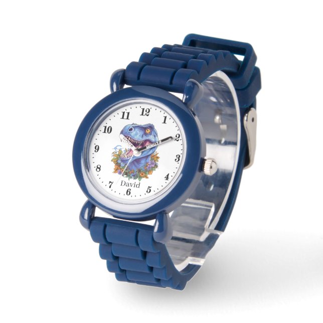 Coole Jungen Dinosaurier geben Namen Armbanduhr (Winkel)