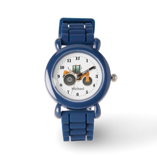 coole Jungen fügen Namensaufbau hinzu Armbanduhr (Vorderseite)