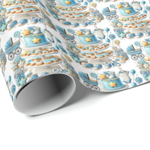 Coole Jungen gekachelt Babydusche Geschenkpapier