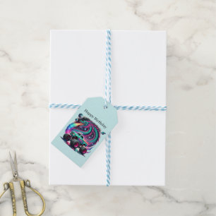 Coole Jungen Lastwagen Fliesenmuster Mittelgroßes Geschenkanhänger