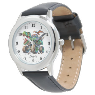 Coole Jungen Monster-LKW geben Namen Armbanduhr