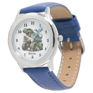 Coole Jungen Monster-LKW geben Namen Armbanduhr