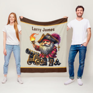 Coole Jungen Piratenliebhaber geben Namen Fleecedecke