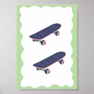 Coole Jungen Skateboarding Poster