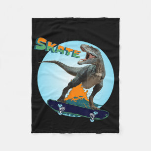 Coole Jungen Skateboarding T Rex Dinosaur Skateboa Fleecedecke
