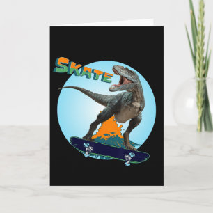 Coole Jungen Skateboarding T Rex Dinosaur Skateboa Karte