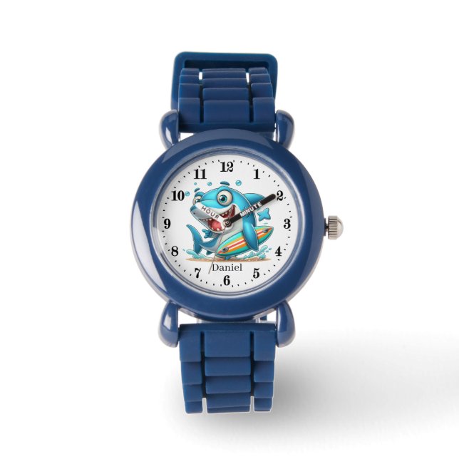 Coole Jungen Strandhai geben Kindern den Namen Armbanduhr (Vorderseite)