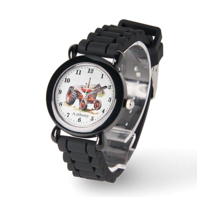 Coole Jungen Traktor geben Namen Armbanduhr (Winkel)