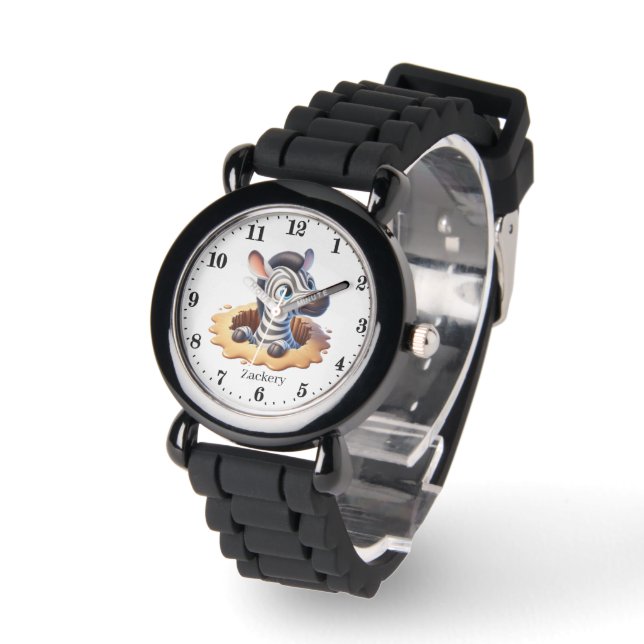 Coole Jungen Zebra geben den Namen Armbanduhr (Winkel)