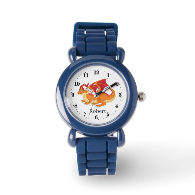 coole Jungs Drachenliebhaber geben Namen Armbanduhr (Vorderseite)