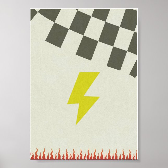 Coole Jungs Flammen Blitz Poster (Vorne)