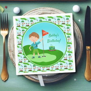 Coole Jungs-Golf-Geburtstagsfeier Serviette