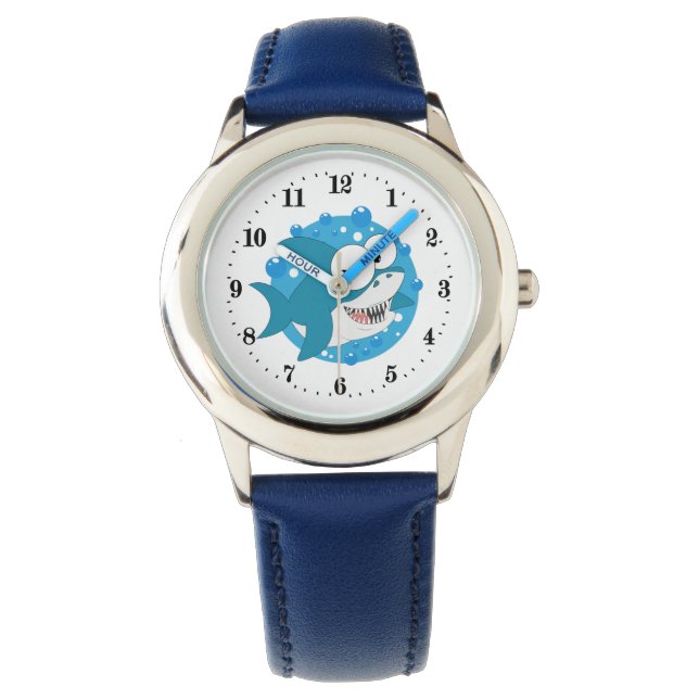 coole Jungs Haifisch-Liebhaber Armbanduhr (Vorderseite)