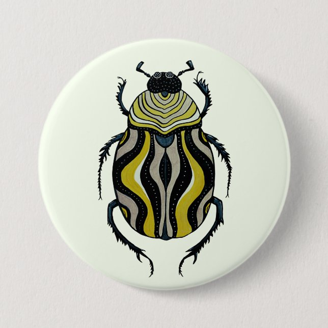 Coole Käfer Entomologie Insektenkunst Button (Vorderseite)