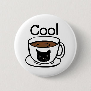 Coole Kaffeetasse Katzengesicht süße Zitat Kunst Button