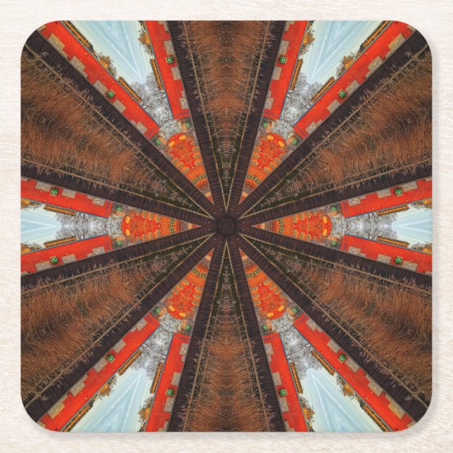 Coole Kaleidoskopansicht Rechteckiger Pappuntersetzer (Vorderseite)