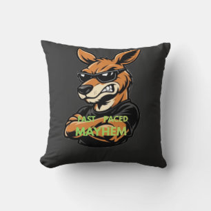 Coole Kangaroo-Schnell-Pacemayhem-Schwarz-T-Shirt Kissen