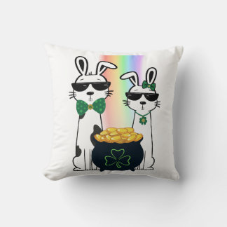 Coole Kaninchen und Topf voller Gold Kissen
