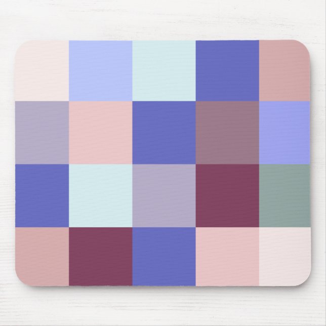 Coole Karierte Stilmuster, hübsche Farben Mousepad (Vorne)
