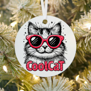 Coole Katze 1 Ornament Aus Metall