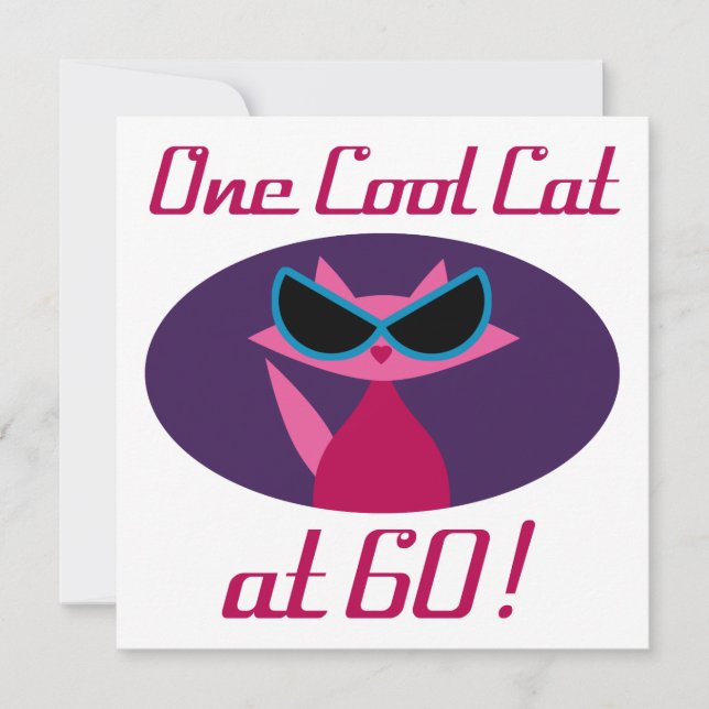 Coole Katze 60. Geburtstag Karte (Vorderseite)