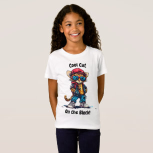 Coole Katze auf dem Block - Stylisches Leoparden-D T-Shirt